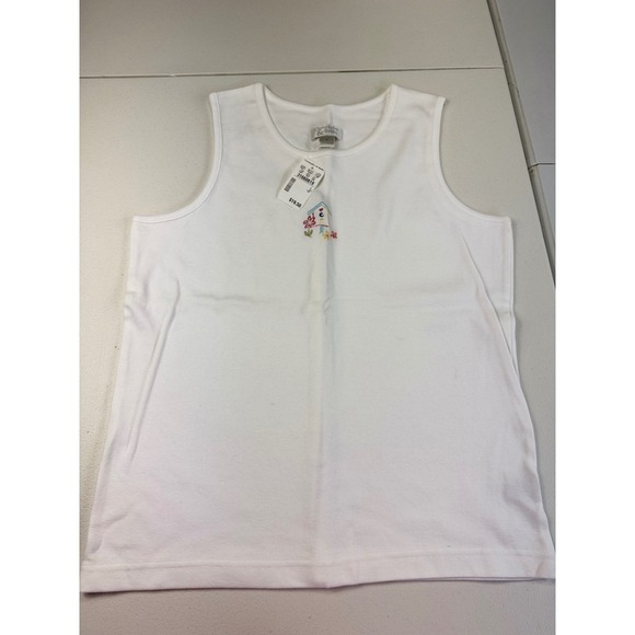 Christopher & Banks White Sleeveless Top Birdhouse Embroidery Tank - Picture 1 of 12